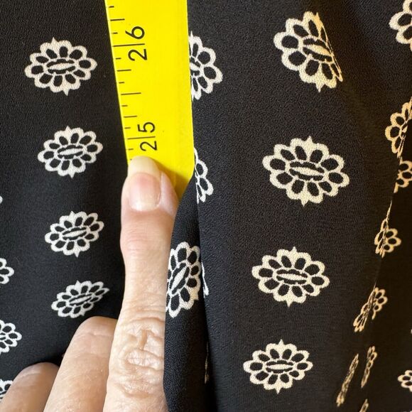Max Studio Pants Womens Small Black White Patterned Wide Leg Boho Comfort - Picture 6 of 10
